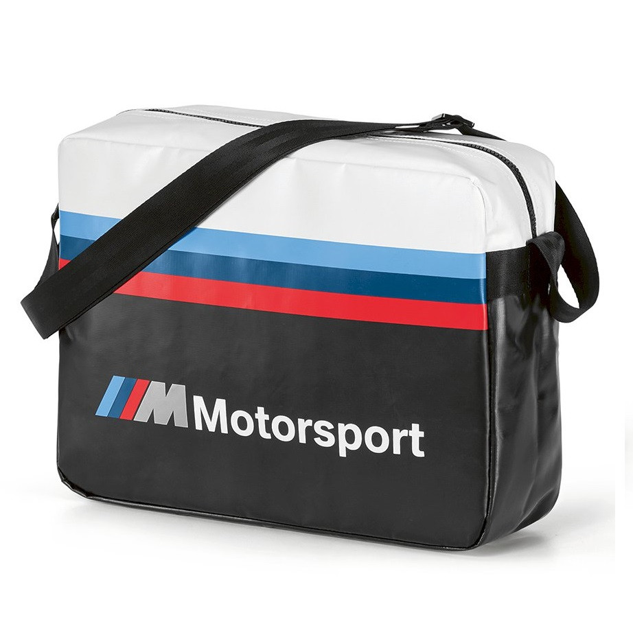 Оригінальна сумка-мессенжери BMW M Motorsport Messenger Bag, Black / White артикул 80222461144