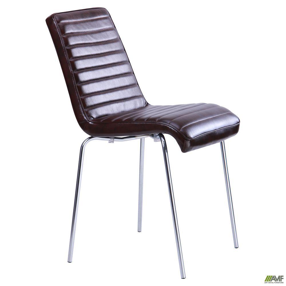М'який стілець АМФ Рандеву хром коричневий, фото 1