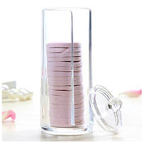 Контейнер для ватяних дисків прозорий - розмір висота 17 см, діаметр 6 см