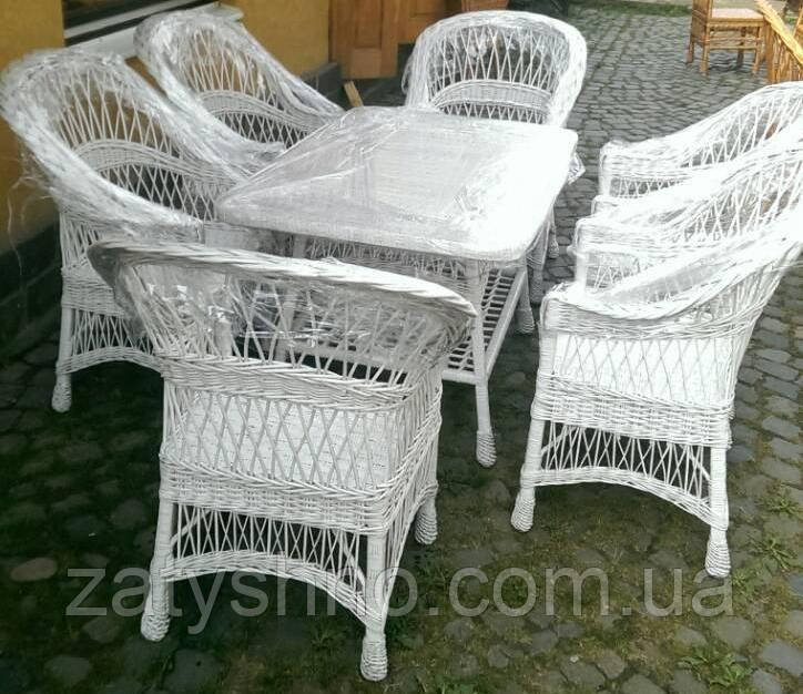 Кресло плетеное белое из лозы - фото 3 - id-p941240053