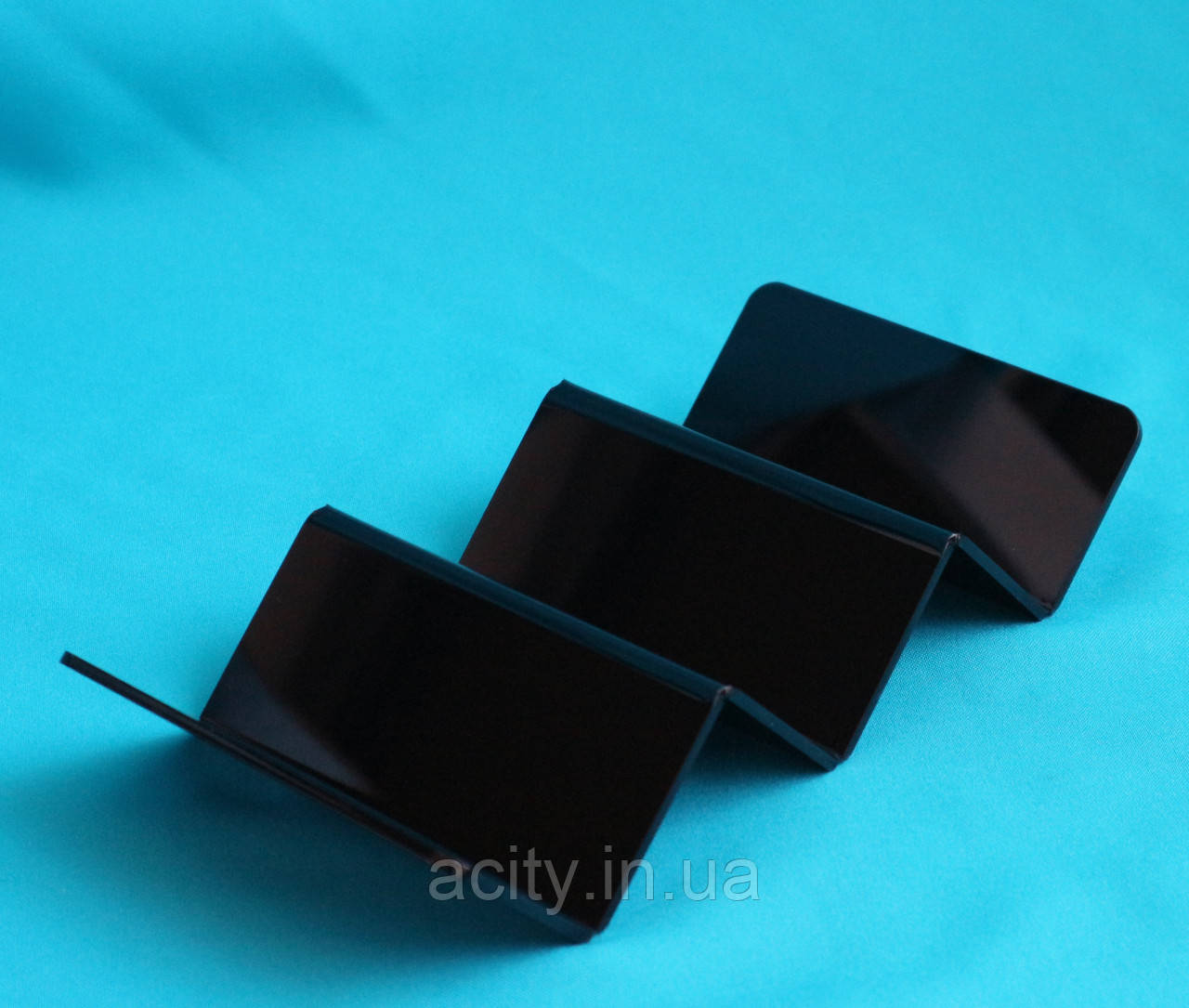 Акрилова підставка для хот-догів з 3 відділеннями, чорна | тримач для подачі, фото 1