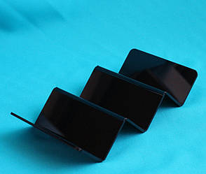 Акрилова підставка для хот-догів з 3 відділеннями, чорна | тримач для подачі