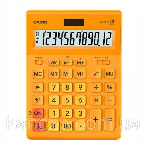 Калькулятор Casio 12 розрядний жовтогарячий, фото 1