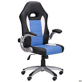 Комп'ютерне крісло геймерсоке АМФ Run blue чорно-синє для дому і офісу