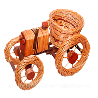 Кошик плетений для квітів "трактор"