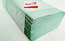Рушники листові зелені V-складання 1-шарові 160 шт/уп макулатурні, фото 3