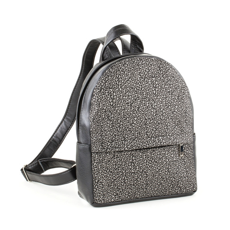 Рюкзак KotiСo Fancy-mini 28х22х9 см чорний титан зі срібним візерунком