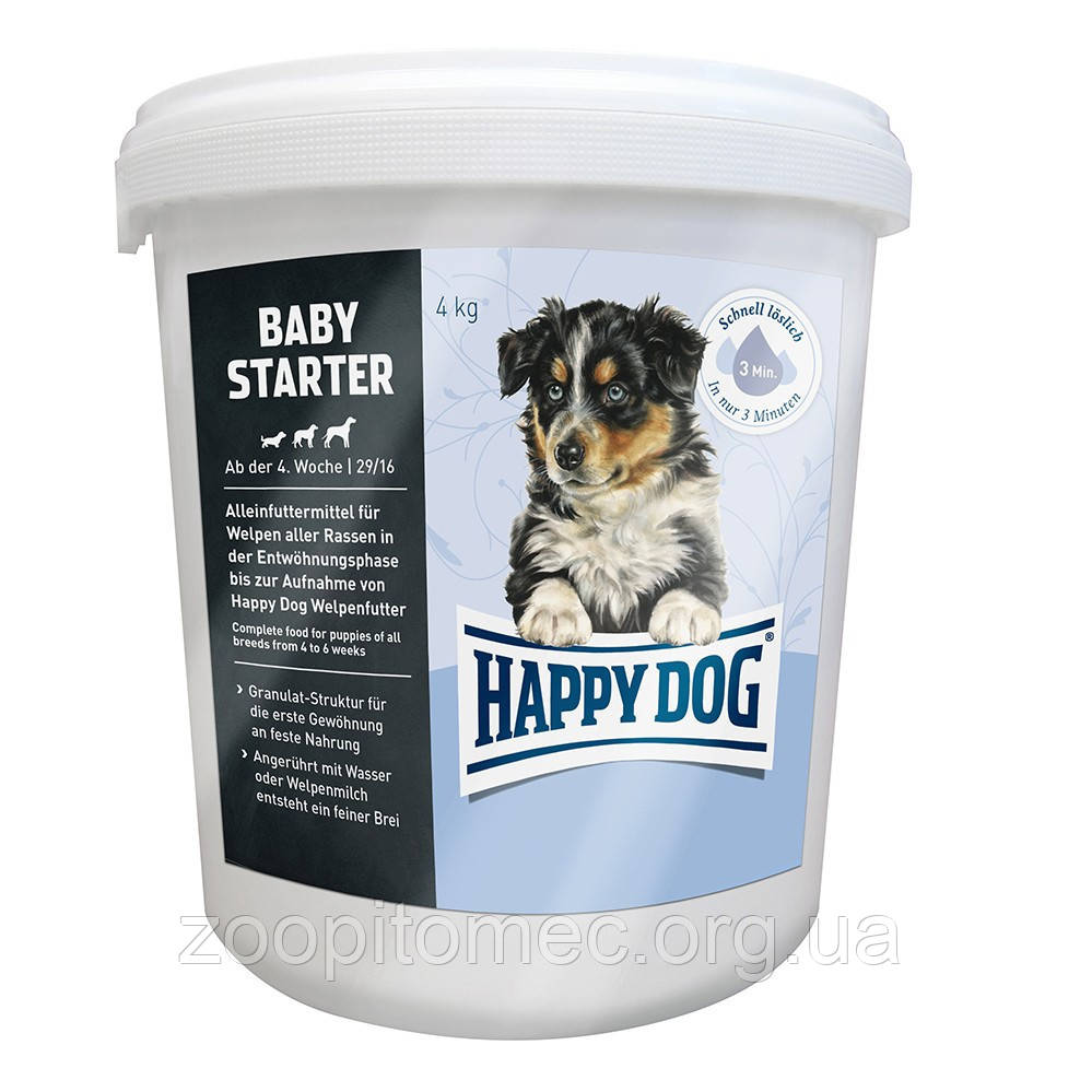 Корм для цуценят Happy Dog (Хеппі Дог) BABY STARTER від 4 до 6 тижнів, 10 кг
