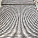 Льон сірий у тонку білу смужку, ширина 135 см, фото 2