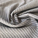 Льон сірий у тонку білу смужку, ширина 135 см, фото 3