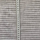 Льон сірий у тонку білу смужку, ширина 135 см, фото 4