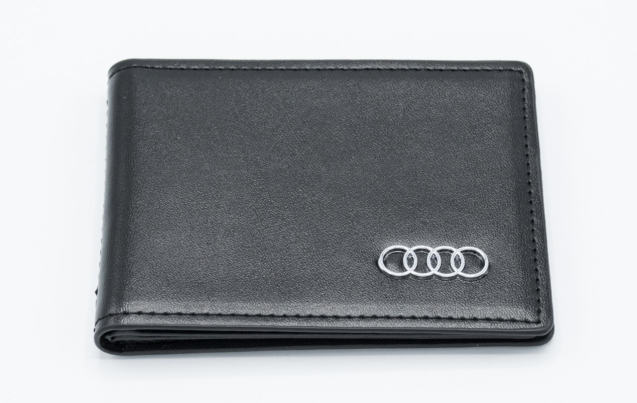 Шкіряна обкладинка для прав Carrs з логотипом AUDI Premium чорна