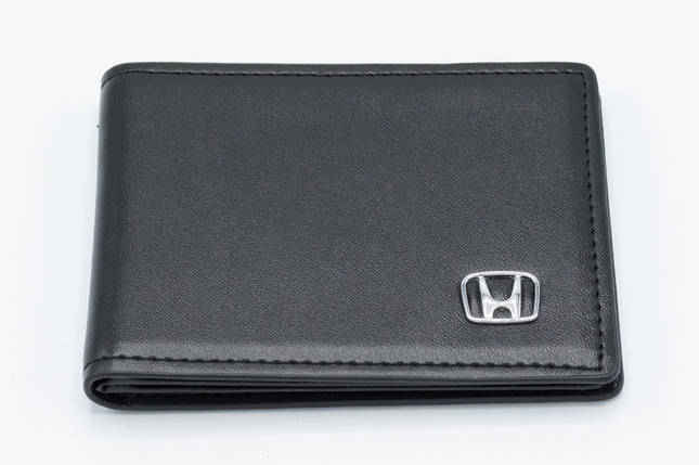 Шкіряна обкладинка для прав Carrs з логотипом HONDA Premium чорна, фото 1