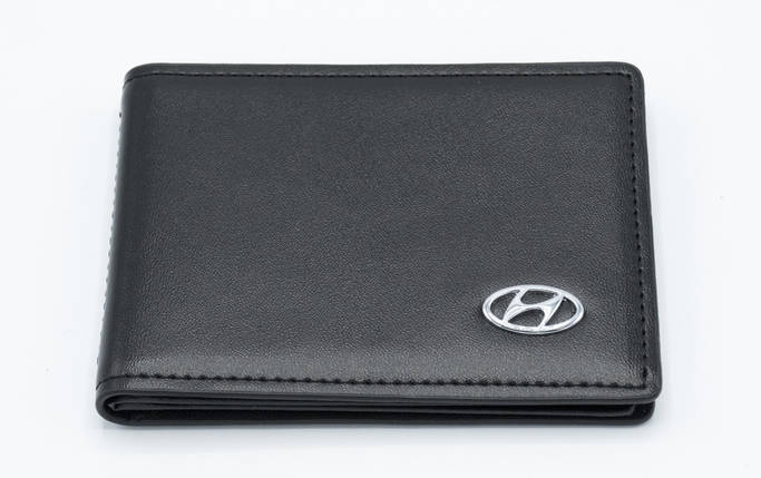 Шкіряна обкладинка для прав Carrs з логотипом HYUNDAI Premium чорна, фото 1