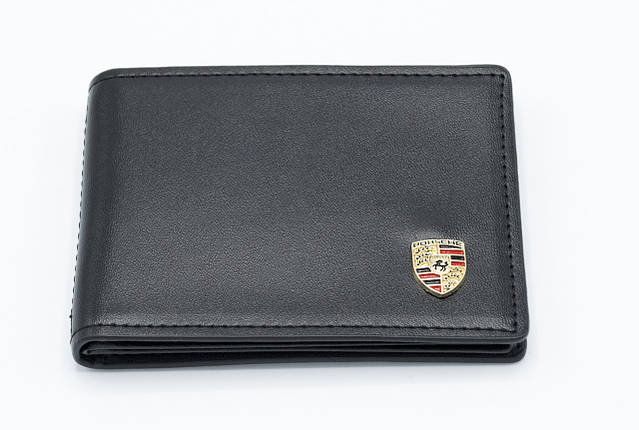 Шкіряна обкладинка для прав Carrs з логотипом PORSCHE Premium чорна, фото 1