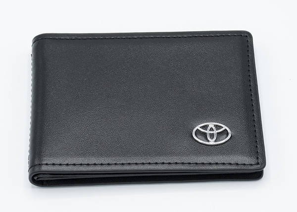 Шкіряна обкладинка для прав Carrs з логотипом TOYOTA Premium чорна, фото 1