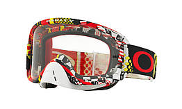 Окуляри маска для мотокросу Oakley O2 MX Mosh Pit Red / Yellow Лінза Clear