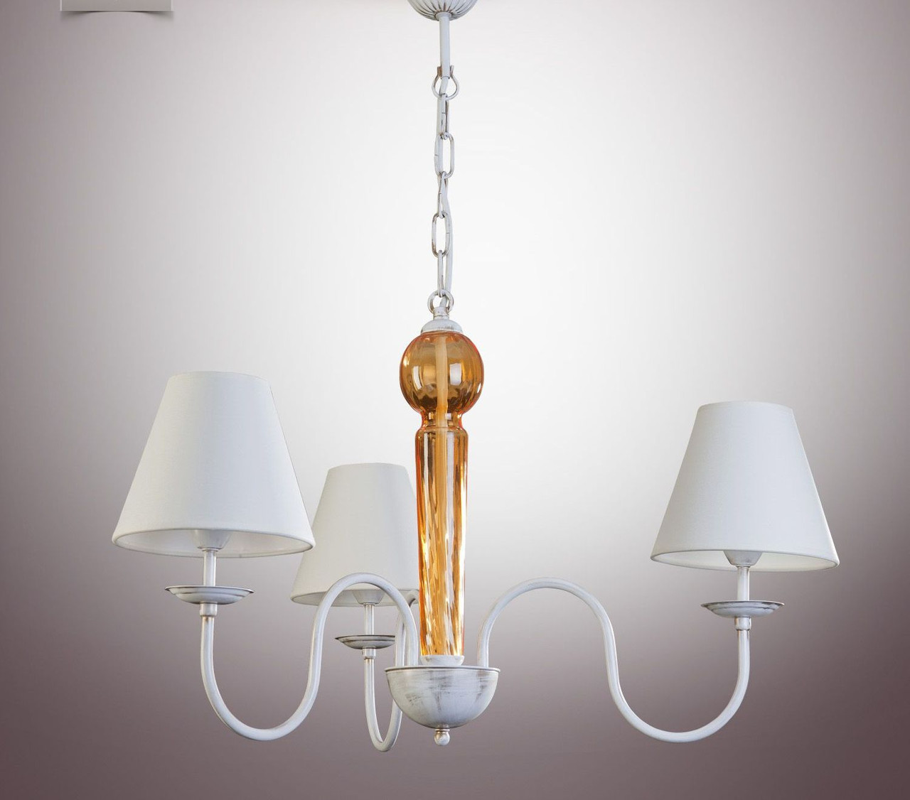 Сучасна люстра на ланцюгу з білими абажурами для спальні, дитячої, фото 1