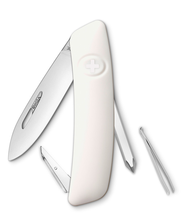 Швейцарський ніж SWIZA D02 Білий (201020) лезвие с надежным замком «Liner lock», фото 1