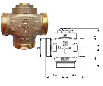Клапан трьохходовий термозмішуючий Herz Teplomix DN32 1 1/4" (1776614), фото 4