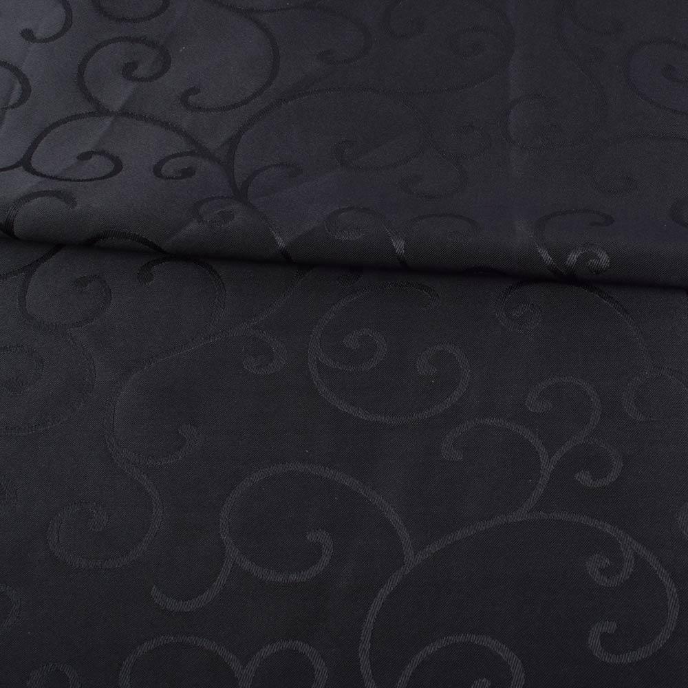 Жакард скатерковий завитки чорний, ш.320