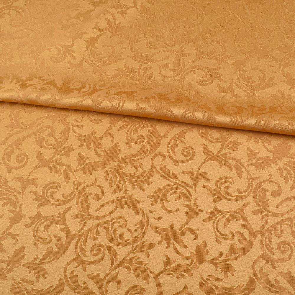 Жакард скатерковий листя і завитки золотисто-жовтий, ш.320