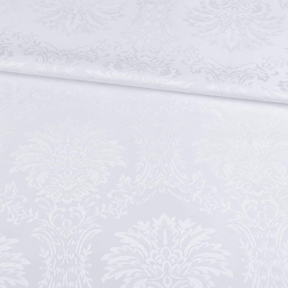 Жакард скатерковий вензелі білий, ш.320