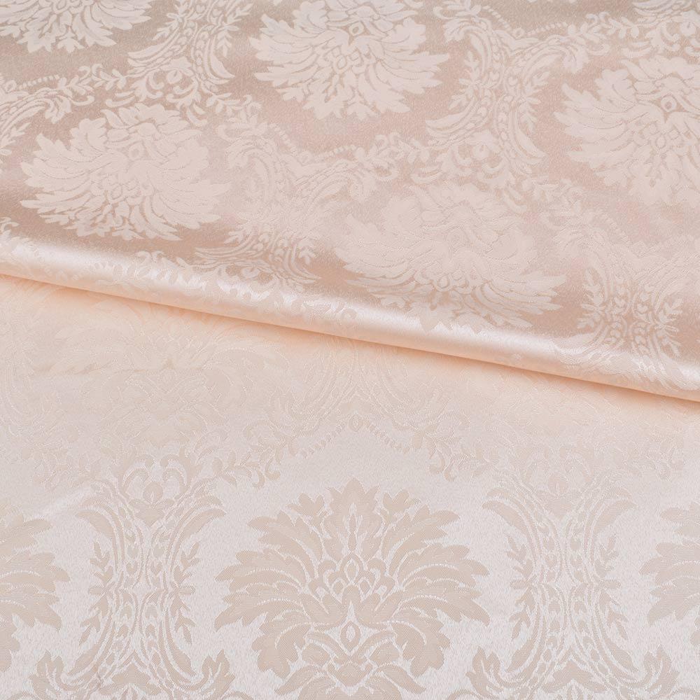 Жакард скатерковий вензелі персиковий світлий, ш.320