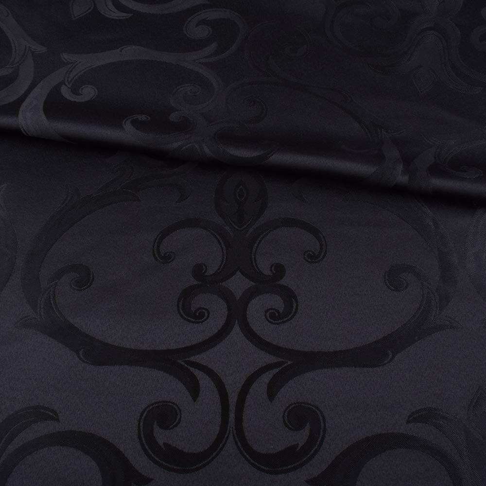 Жакард скатерковий великі завитки чорний, ш.320