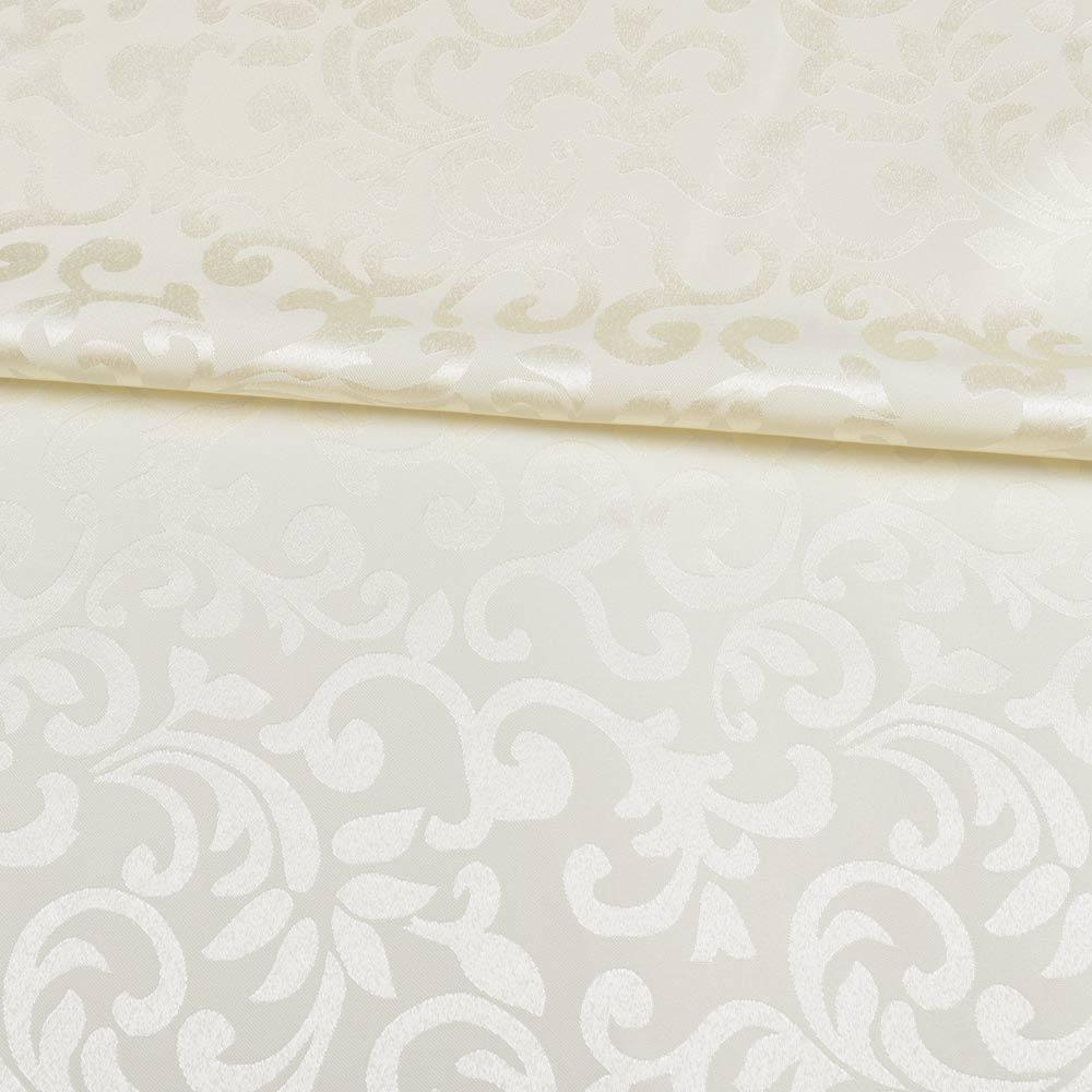 Жакард скатерковий рослинний вензель молочний, ш.320