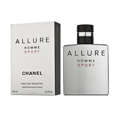 Туалетна вода для чоловіків Chanel Allure Homme Sport 100ml оригінал, свіжий деревний аромат