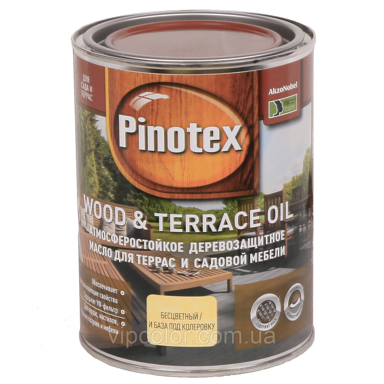 PINOTEX TERRACE & WOOD OIL 3л Тонируемое атмосферостійке деревозахистний масло, фото 1