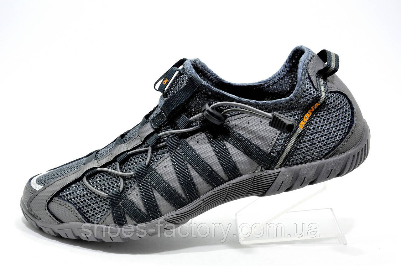 Літні кросівки Bona Gray (Бона) без шнурків 31435B