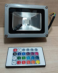 Світлодіодний прожектор LEMANSO 10 W RGB + пульт