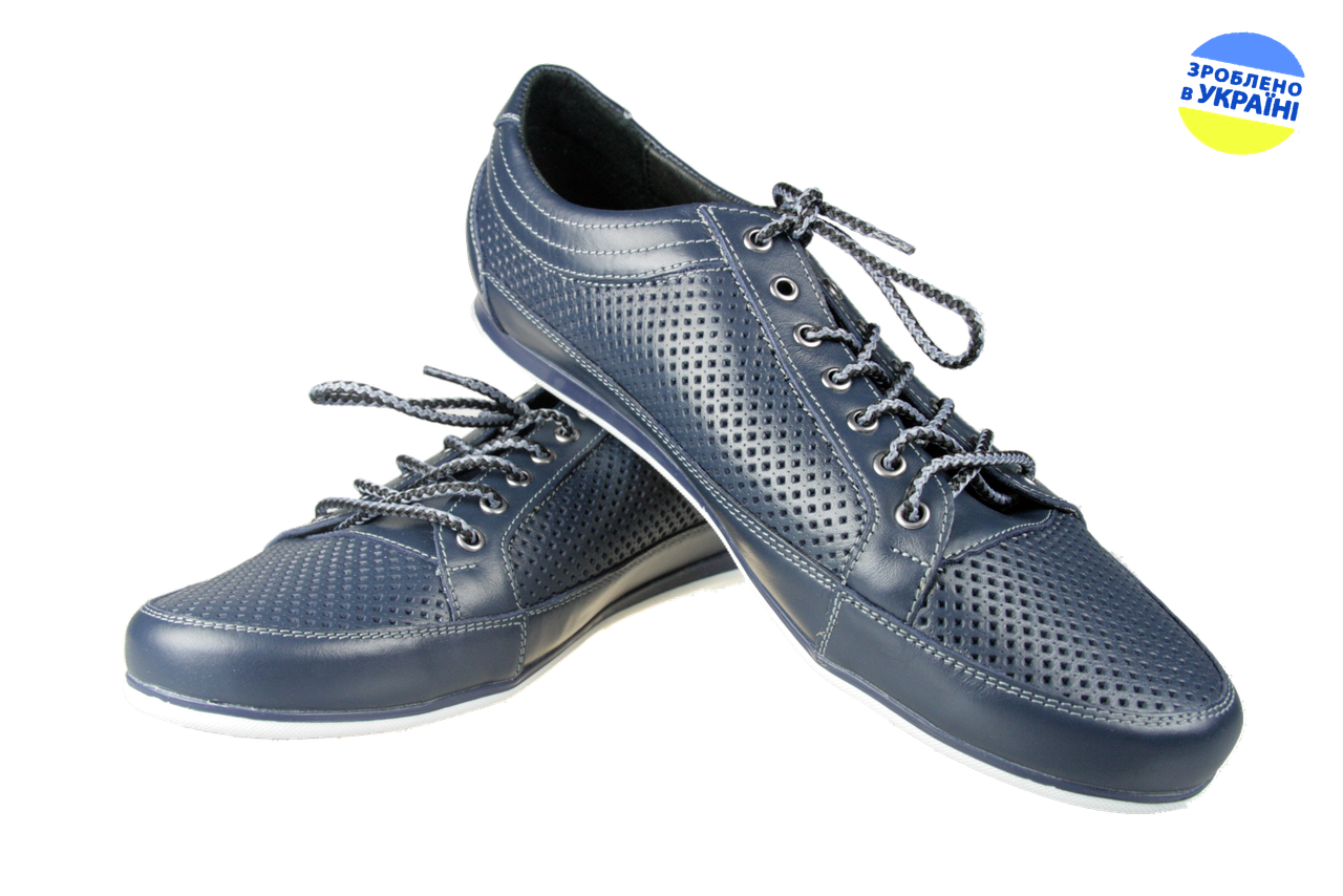 Чоловічі туфлі спортивні перфоровані prime 485син.до сині літні