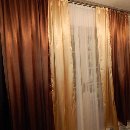 Готовий комплект штор, двотонні., фото 1