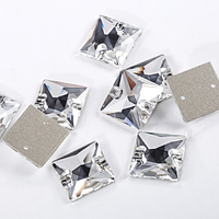 14мм Квадрати пришивні Crystal Скло