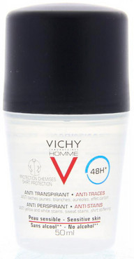 Кульковий дезодорант-антиперспірант 48 год Vichy Homme Anti-Perspirant Anti-Stains 48 H, фото 1