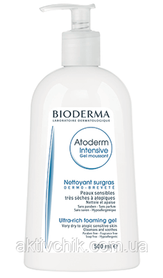 Очищаючий гель для атопічної шкіри Биодерма Bioderma Atoderm Intensive Gel Moussant 500мл, фото 1
