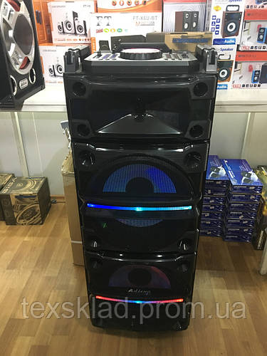 Колонка аккумуляторная с Диджей Микшером DJ-1035 + 2 радиомикрофона ...