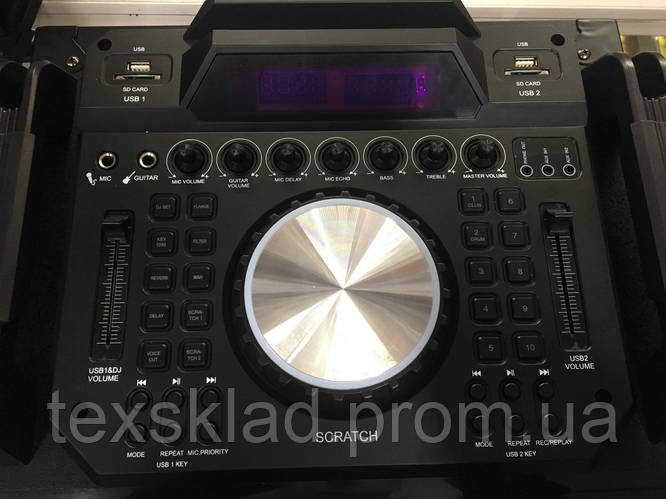 Колонка аккумуляторная с Диджей Микшером DJ-1035 + 2 радиомикрофона ...