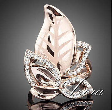 Кільце жіноче з австрійськими кристалами, вкрите золотом код 797