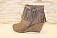 Ботильйони жіночі замшеві на танкетці Д431, фото 2