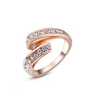 Позолоченное женское кольцо с цирконами код 259