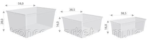 Емкость "Евро" для хранения вещей с крышкой - 17,5л - фото 3 - id-p90962287