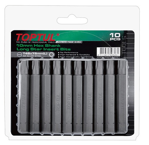 Набір біт 10мм L75мм T30 10 од. на блістері TOPTUL FSEB1230G