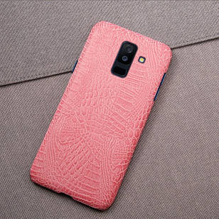 Чохол накладка Croco Style для Samsung A6 Plus 2018 Рожевий