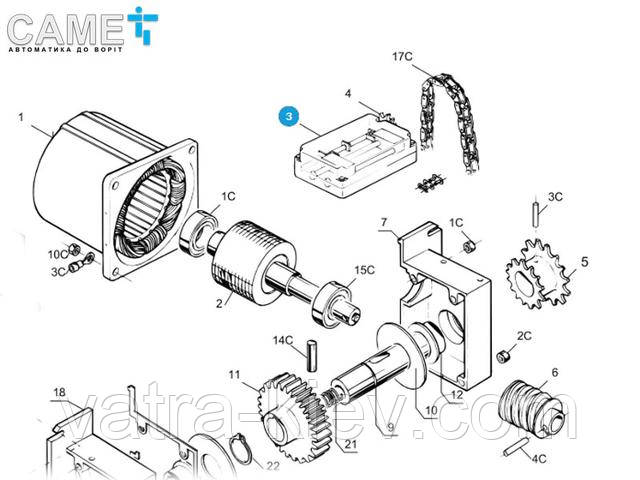 Корпус для кінцевих вимикачів приводу Came C100 Came 119RIC002 корпус кінцевих вимикачів для C100