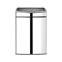 Відро для сміття з відкидною кришкою Brabantia Touch Bin New 10 л прямокутне Brilliant Steel 477201