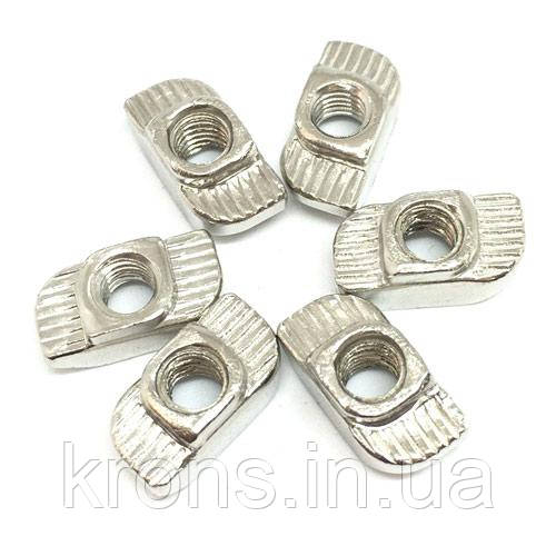 10x Гайка Т-подібна M6 для 8мм паза алюмінієвого профілю 30 серії, фото 1